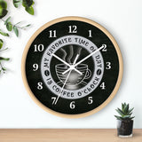 Chalkboard Cafe-My Favorite Time is Coffee O'Clock Wall clocks