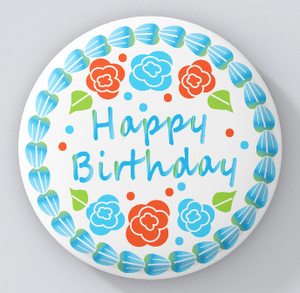 Chattacakes-Happy Birthday-Vanilla w Blue Icing-magnets