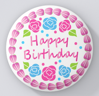 Chattacakes-Happy Birthday-Vanilla w Pink Icing-magnets in bakery box