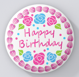 Chattacakes-Happy Birthday-Vanilla w Pink Icing-magnets