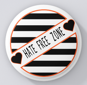 Peaceniks-Hate Free Zone. Pins