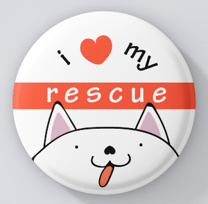 Animal Lovers-I Love My Rescue-Dog-Perky Ears-magnets