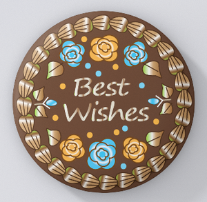 Chattacakes-Best Wishes-Chocolate w Multi Color Icing-magnets in bakery box