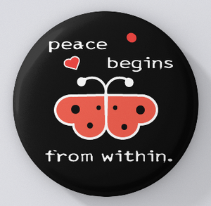 Peaceniks-Peace Begins from Within-Butterfly Black-Magnets