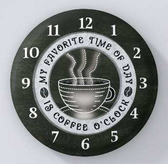 Chalkboard Cafe-My Favorite Time Of Day Is Coffee O'Clock-magnets