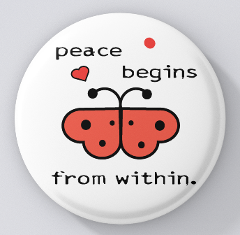 Peaceniks-Peace Begins from Within-Butterfly White-Magnets