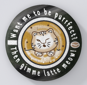 Chalkboard Cafe Latte Kitty-magnets