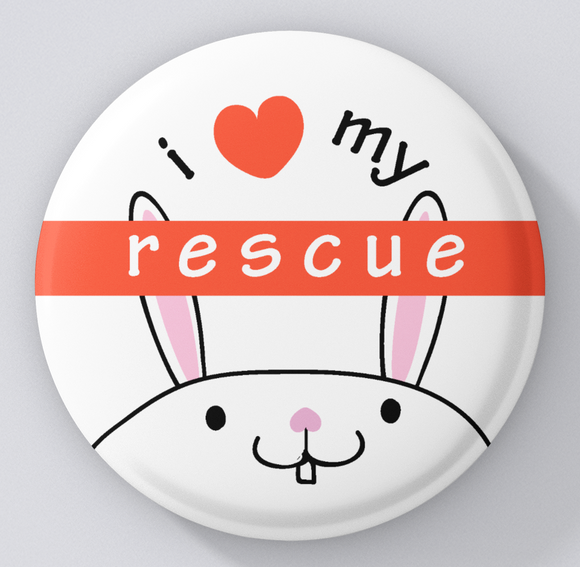 Animal Lovers-I Love My Rescue-Bunny W Ears Up-magnets
