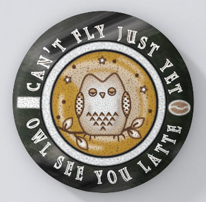 Chalkboard Cafe Latte-Owl-magnets