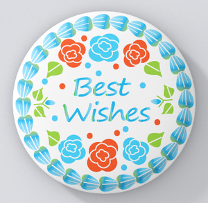 Chattacakes-Best Wishes-Vanilla With Blue Icing-magnets
