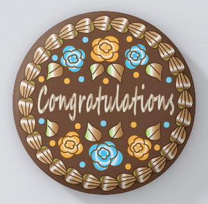 Chattacakes-Congratulations-Chocolate w Multi Color Icing-magnets