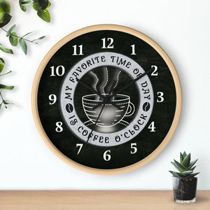 Chalkboard Cafe-My Favorite Time is Coffee O'Clock Wall clocks